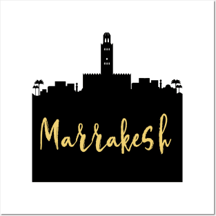 MARRAKESH MOROCCO DESIGNER SILHOUETTE SKYLINE ART Posters and Art